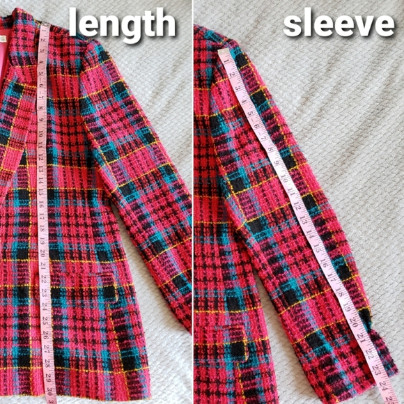 Vintage CHAUS Long Magenta Tweed Blazer - Picture 15 of 16